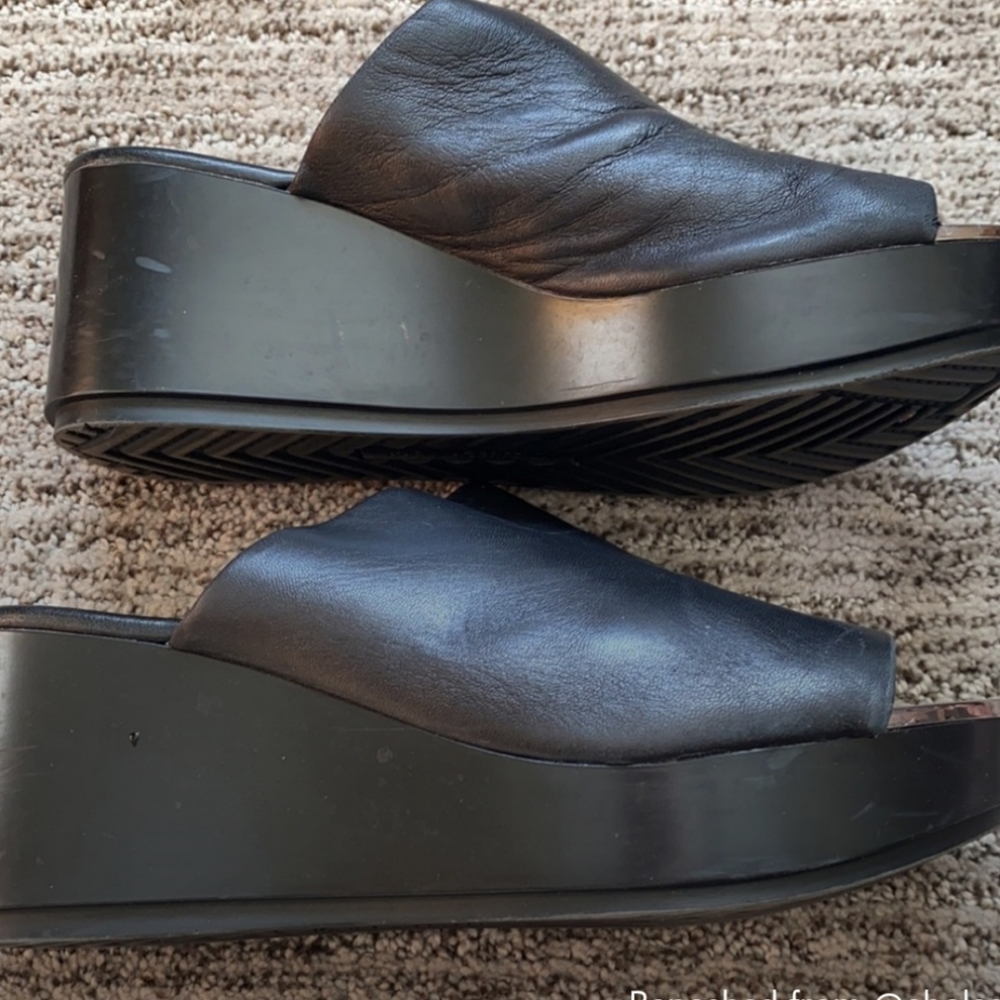 Karl Lagerfeld Platform Slip On Wedge Sandals
